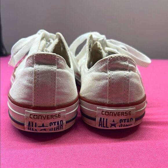 Converse White Low Top Sneakers M7W9 - Picture 5 of 6